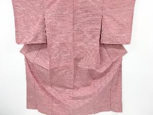 アンティーク　変わり横段模様織り出し手織り紬着物